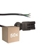 Mehrfachpackung 50x Noxion GST - Kompatibel Versorgungskabel Schwarz - Männlich + Offene Enden - 3m - 3 pole 0,75mm2